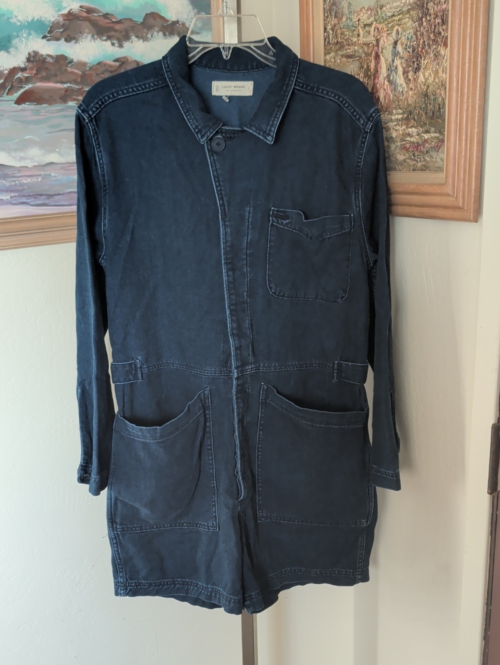 Lucky Brand Indigo Blue Utility Romper